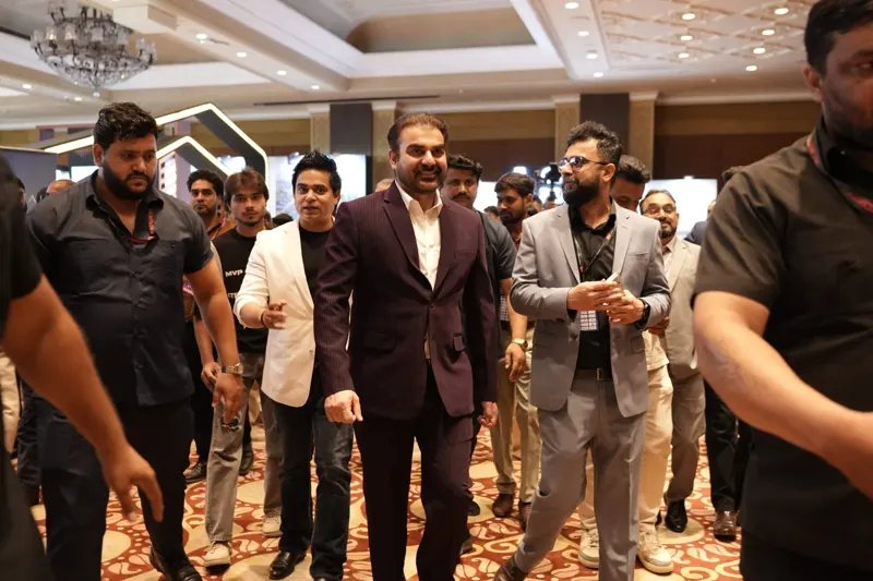 Guests walking the show floor in Delhi
